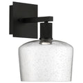 Port Nine Chardonnay LED Wall Sconce, Matte Black / Seeded Glass / 9W
