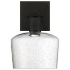 Port Nine Chardonnay LED Wall Sconce, Matte Black / Seeded Glass / 9W