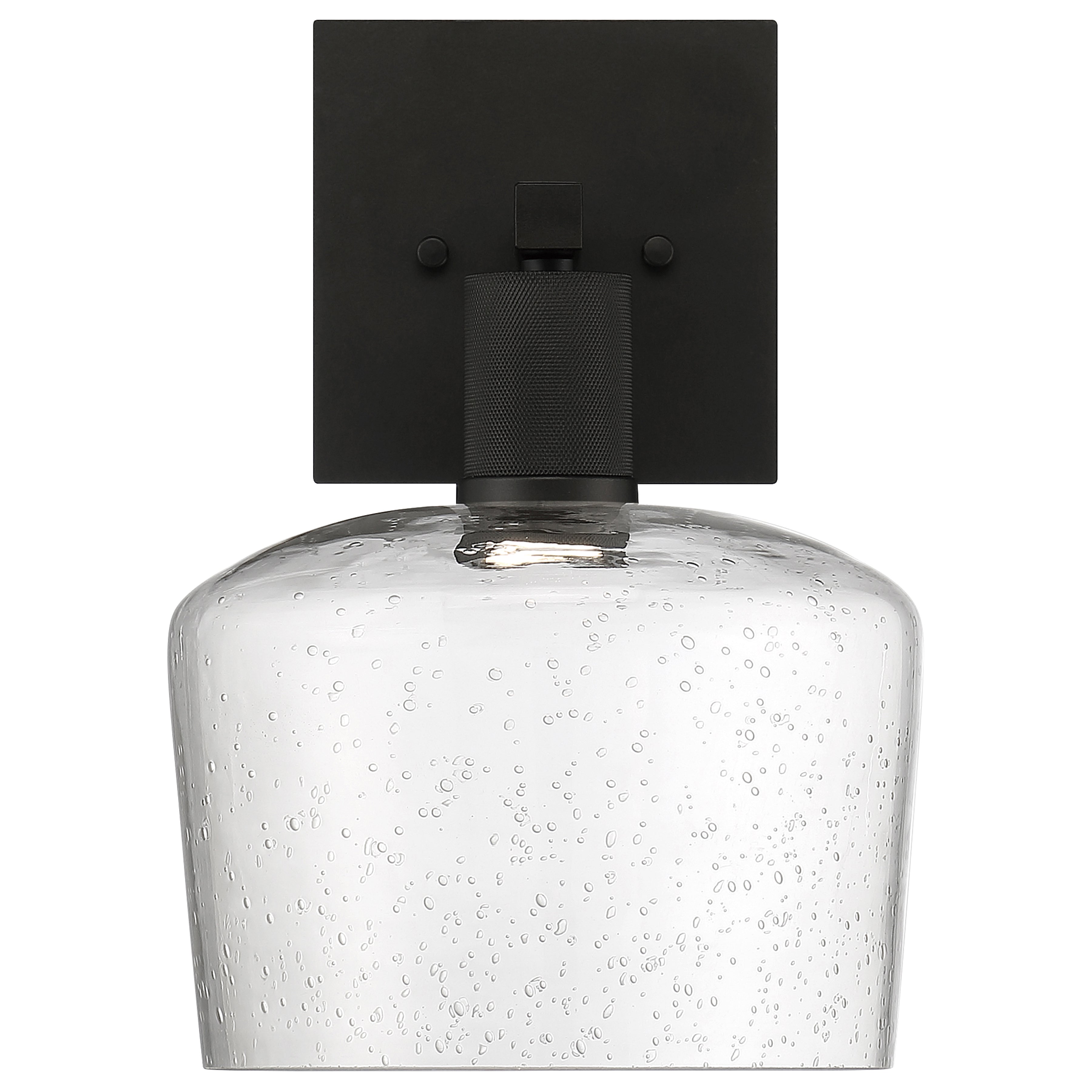 Port Nine Chardonnay LED Wall Sconce, Matte Black / Seeded Glass / 9W