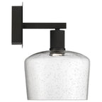 Port Nine Chardonnay LED Wall Sconce, Matte Black / Seeded Glass / 9W