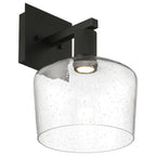 Port Nine Chardonnay LED Wall Sconce, Matte Black / Seeded Glass / 9W