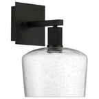Port Nine Chardonnay LED Wall Sconce, Matte Black / Seeded Glass / 9W
