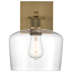 Port Nine Chardonnay LED Wall Sconce, Antique Brushed Brass / Clear Glass / 7W