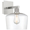 Port Nine Chardonnay LED Wall Sconce, Brushed Steel / Clear Glass / 7W