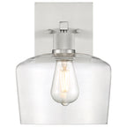 Port Nine Chardonnay LED Wall Sconce, Brushed Steel / Clear Glass / 7W
