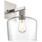 Port Nine Chardonnay LED Wall Sconce, Brushed Steel / Clear Glass / 7W