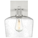 Port Nine Chardonnay LED Wall Sconce, Brushed Steel / Seeded Glass / 7W