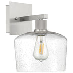 Port Nine Chardonnay LED Wall Sconce, Brushed Steel / Seeded Glass / 7W