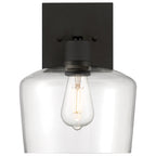 Port Nine Chardonnay LED Wall Sconce, Matte Black / Clear Glass / 7W
