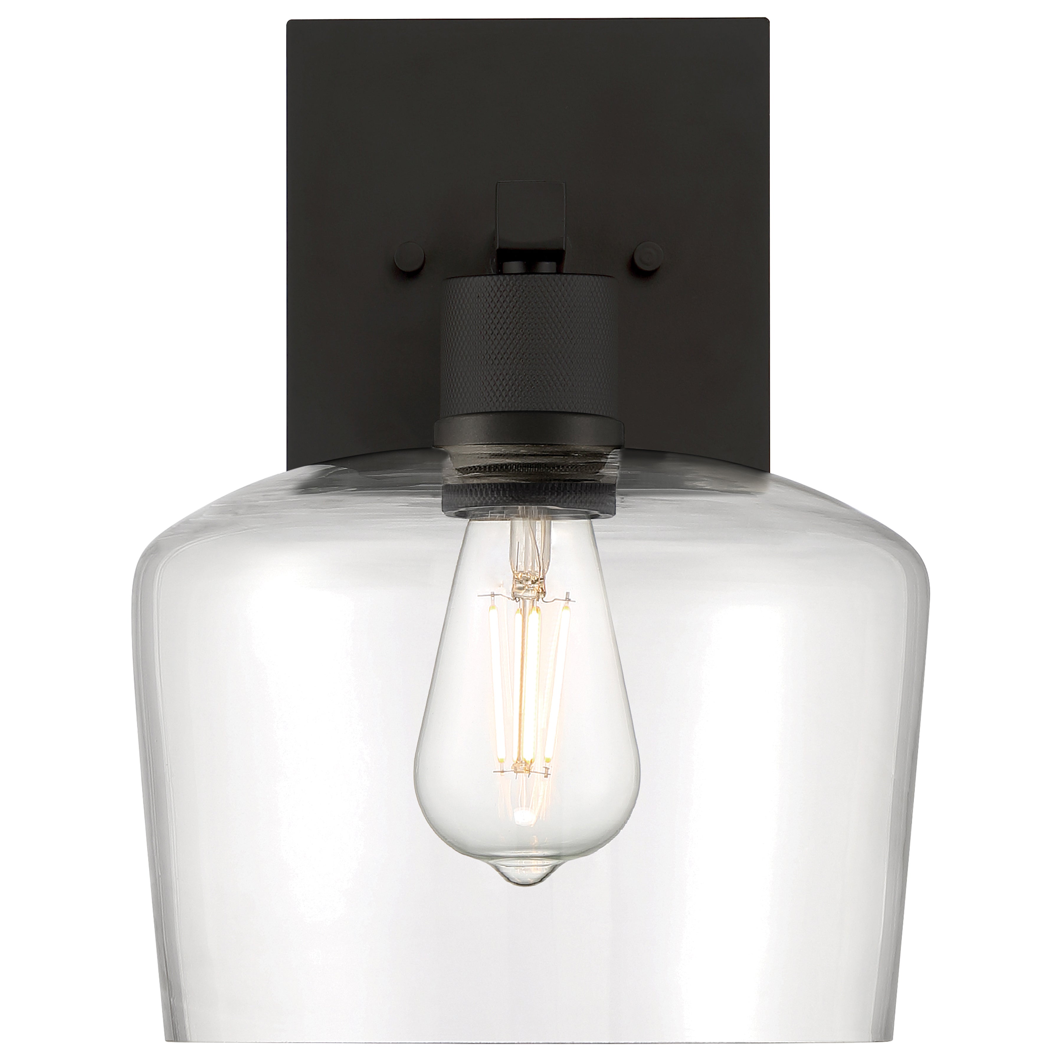 Port Nine Chardonnay LED Wall Sconce, Matte Black / Clear Glass / 7W