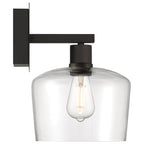Port Nine Chardonnay LED Wall Sconce, Matte Black / Clear Glass / 7W