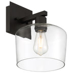 Port Nine Chardonnay LED Wall Sconce, Matte Black / Clear Glass / 7W