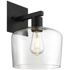 Port Nine Chardonnay LED Wall Sconce, Matte Black / Clear Glass / 7W