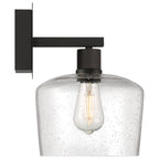 Port Nine Chardonnay LED Wall Sconce, Matte Black / Seeded Glass / 7W