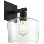 Port Nine Chardonnay LED Wall Sconce, Matte Black / Seeded Glass / 7W