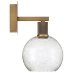 Port Nine Burgundy LED Wall Sconce, Antique Brushed Brass / Seeded Glass / 9W