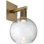 Port Nine Burgundy LED Wall Sconce, Antique Brushed Brass / Seeded Glass / 9W