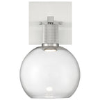 Port Nine Burgundy LED Wall Sconce, Brushed Steel / Clear Glass / 9W