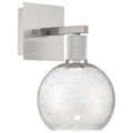 Port Nine Burgundy LED Wall Sconce, Brushed Steel / Seeded Glass / 9W