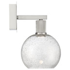Port Nine Burgundy LED Wall Sconce, Brushed Steel / Seeded Glass / 9W