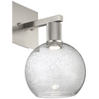 Port Nine Burgundy LED Wall Sconce, Brushed Steel / Seeded Glass / 9W