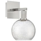Port Nine Burgundy LED Wall Sconce, Brushed Steel / Seeded Glass / 9W