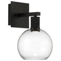 Port Nine Burgundy LED Wall Sconce, Matte Black / Clear Glass / 9W