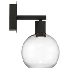 Port Nine Burgundy LED Wall Sconce, Matte Black / Clear Glass / 9W