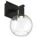 Port Nine Burgundy LED Wall Sconce, Matte Black / Clear Glass / 9W