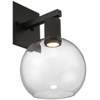 Port Nine Burgundy LED Wall Sconce, Matte Black / Clear Glass / 9W