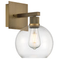 Port Nine Burgundy LED Wall Sconce, Antique Brushed Brass / Clear Glass / 7W