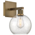 Port Nine Burgundy LED Wall Sconce, Antique Brushed Brass / Seeded Glass / 7W