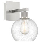 Port Nine Burgundy LED Wall Sconce, Brushed Steel / Seeded Glass / 7W