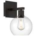 Port Nine Burgundy LED Wall Sconce, Matte Black / Clear Glass / 7W