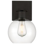 Port Nine Burgundy LED Wall Sconce, Matte Black / Clear Glass / 7W