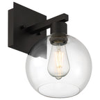Port Nine Burgundy LED Wall Sconce, Matte Black / Clear Glass / 7W