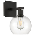 Port Nine Burgundy LED Wall Sconce, Matte Black / Clear Glass / 7W