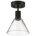 Port Nine Martini LED Semi-Flush, Matte Black / Clear Glass / 9W
