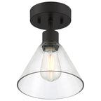 Port Nine Martini LED Semi-Flush, Matte Black / Clear Glass / 7W