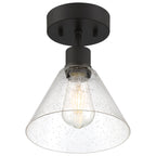 Port Nine Martini LED Semi-Flush, Matte Black / Seeded Glass / 7W