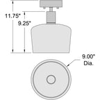 Access Lighting Port Nine Chardonnay LED Semi-Flush, Antique Brushed Brass / Clear Glass / 7W, image 5