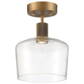 Port Nine Chardonnay LED Semi-Flush, Antique Brushed Brass / Clear Glass / 9W
