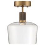 Port Nine Chardonnay LED Semi-Flush, Antique Brushed Brass / Clear Glass / 9W