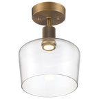 Port Nine Chardonnay LED Semi-Flush, Antique Brushed Brass / Clear Glass / 9W