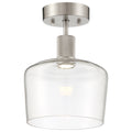Port Nine Chardonnay LED Semi-Flush, Brushed Steel / Clear Glass / 9W