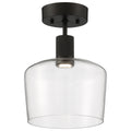 Port Nine Chardonnay LED Semi-Flush, Matte Black / Clear Glass / 9W