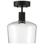 Port Nine Chardonnay LED Semi-Flush, Matte Black / Clear Glass / 9W