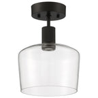 Port Nine Chardonnay LED Semi-Flush, Matte Black / Clear Glass / 9W