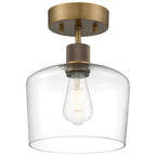 Port Nine Chardonnay LED Semi-Flush, Antique Brushed Brass / Clear Glass / 7W