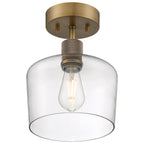 Port Nine Chardonnay LED Semi-Flush, Antique Brushed Brass / Clear Glass / 7W